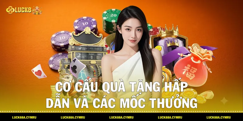 Cơ cấu quà tặng hấp dẫn và các mốc thưởng Khuyến Mãi Vòng Quay May Mắn cùng Luck8