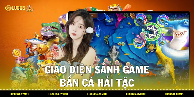 Giao diện sảnh game Bắn cá hải tặc đồ họa 3D săn rương kho báu tại Luck8